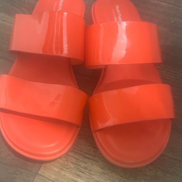 Hush Puppies Glossy Orange Slides - Picture 1 of 3